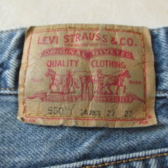 LEVI'S 550 BOY'S SIZE 14 (27 X 27) JEANS RELAXED FIT MEDIUM BLUE DENIM RED TAB - Picture 6 of 13